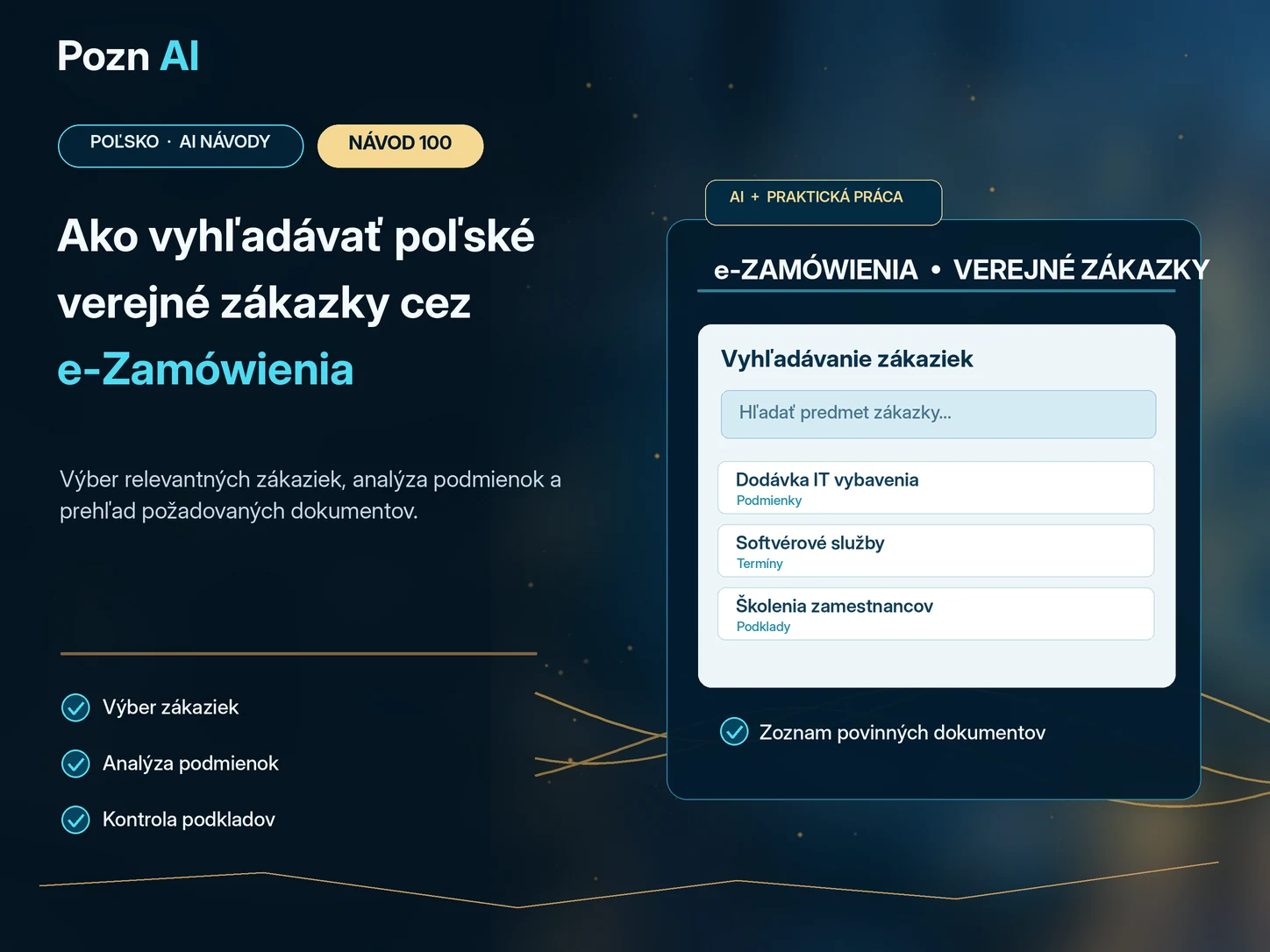 Ako vyhľadávať poľské verejné zákazky cez e-Zamówienia pomocou AI