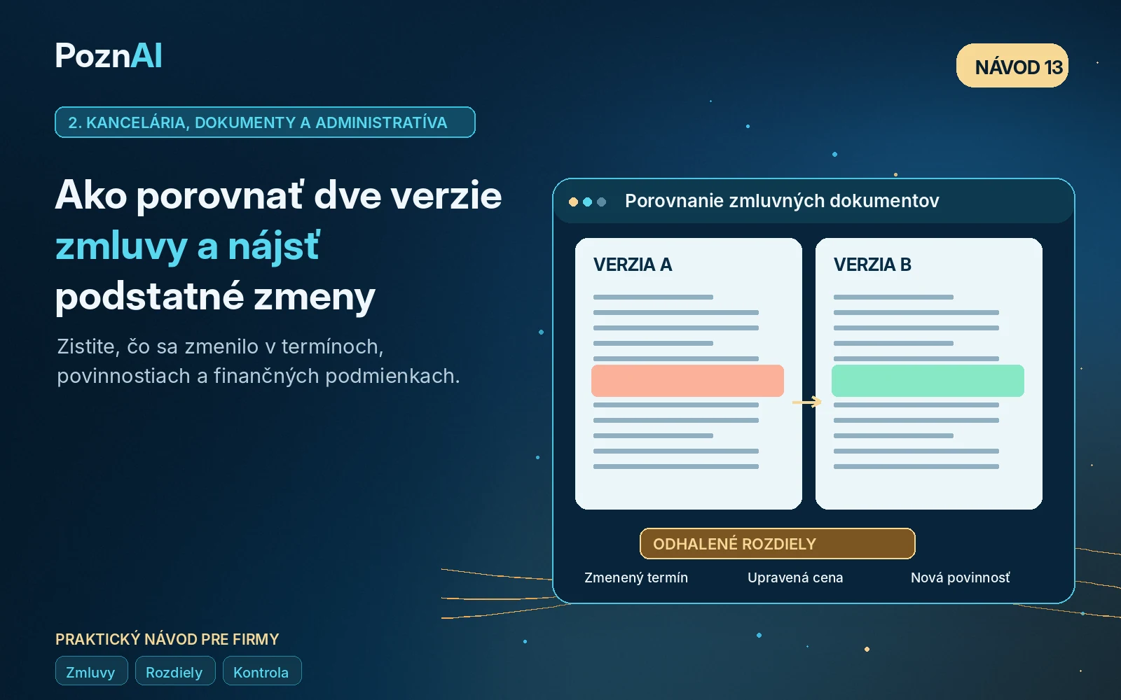 Ako porovnať dve verzie zmluvy pomocou AI a odhaliť podstatné zmeny