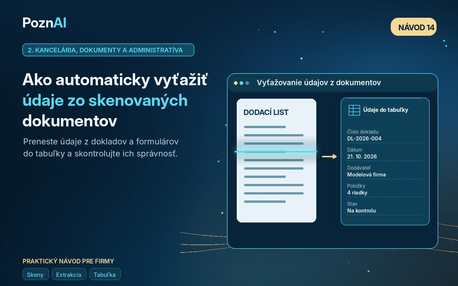 Ako pomocou AI vyťažiť údaje zo skenovaných dokumentov a automaticky ich zapisovať do tabuľky