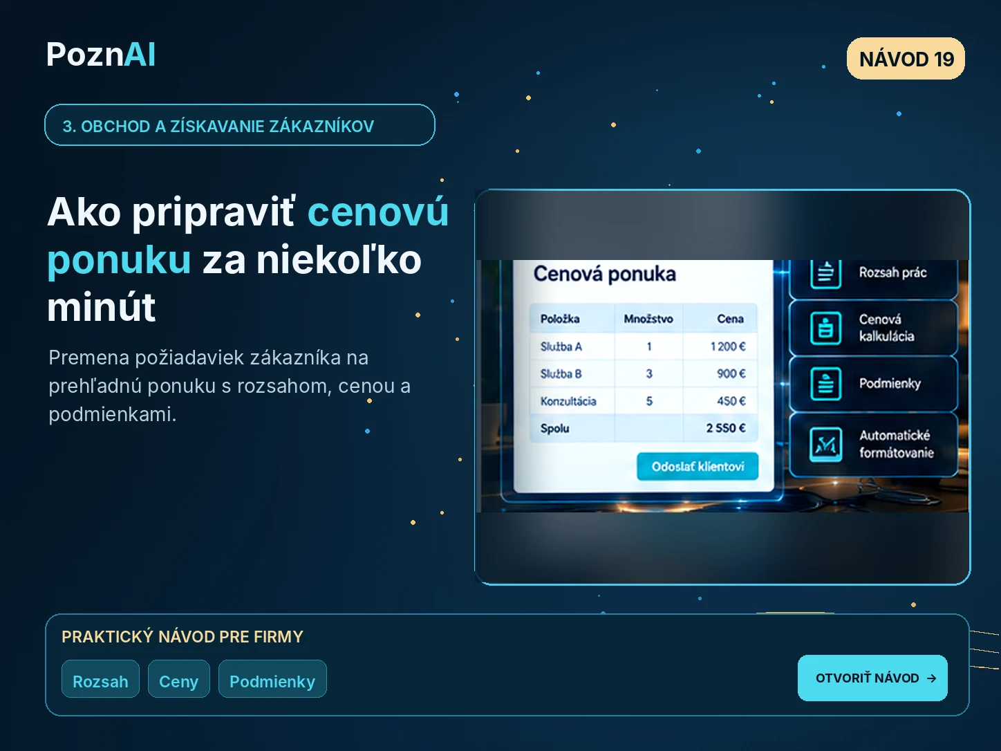 Ako pomocou AI pripravovať cenové ponuky z produktového katalógu