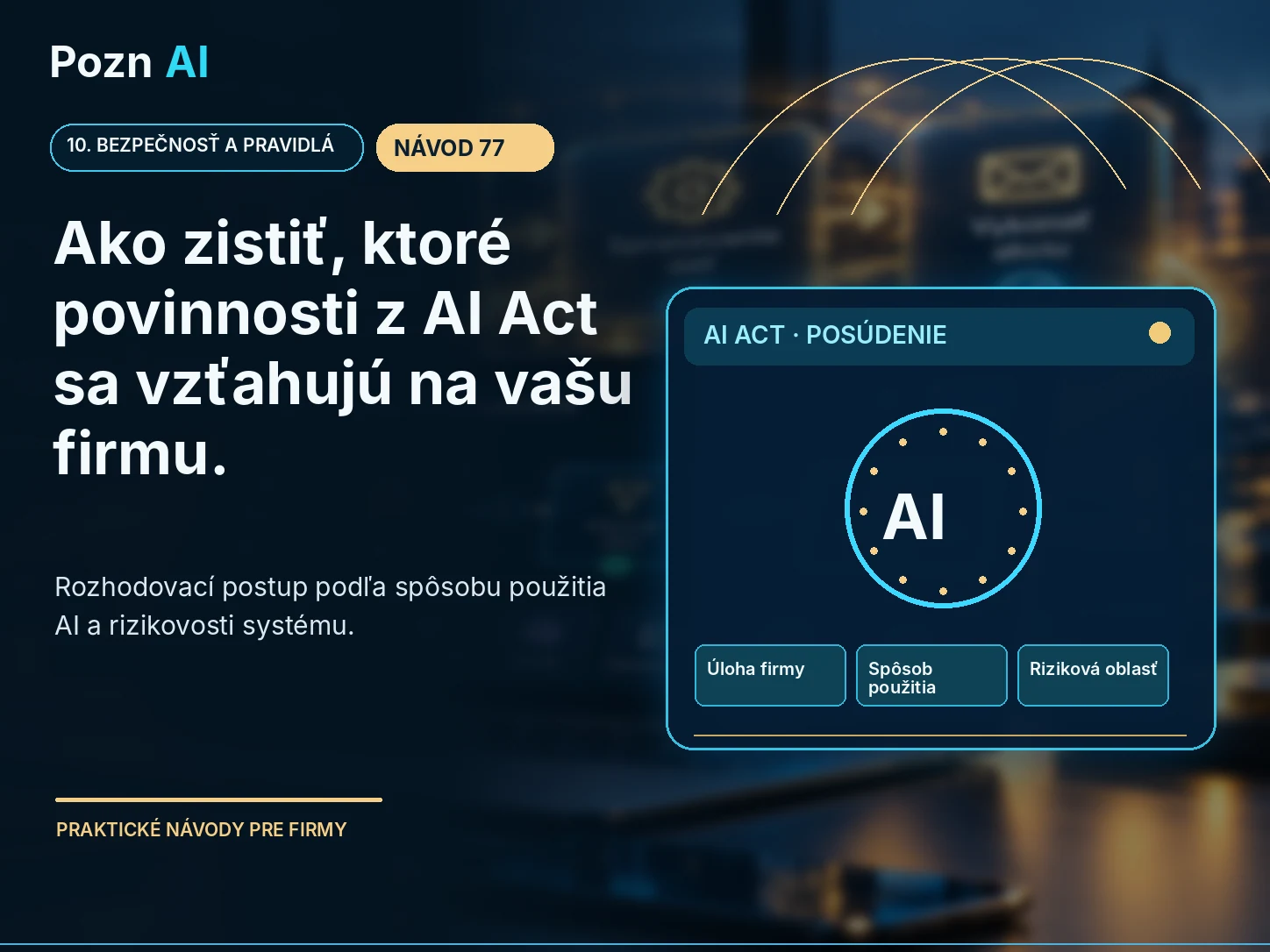 Ako zistiť, ktoré povinnosti z AI Act sa vzťahujú na vašu firmu
