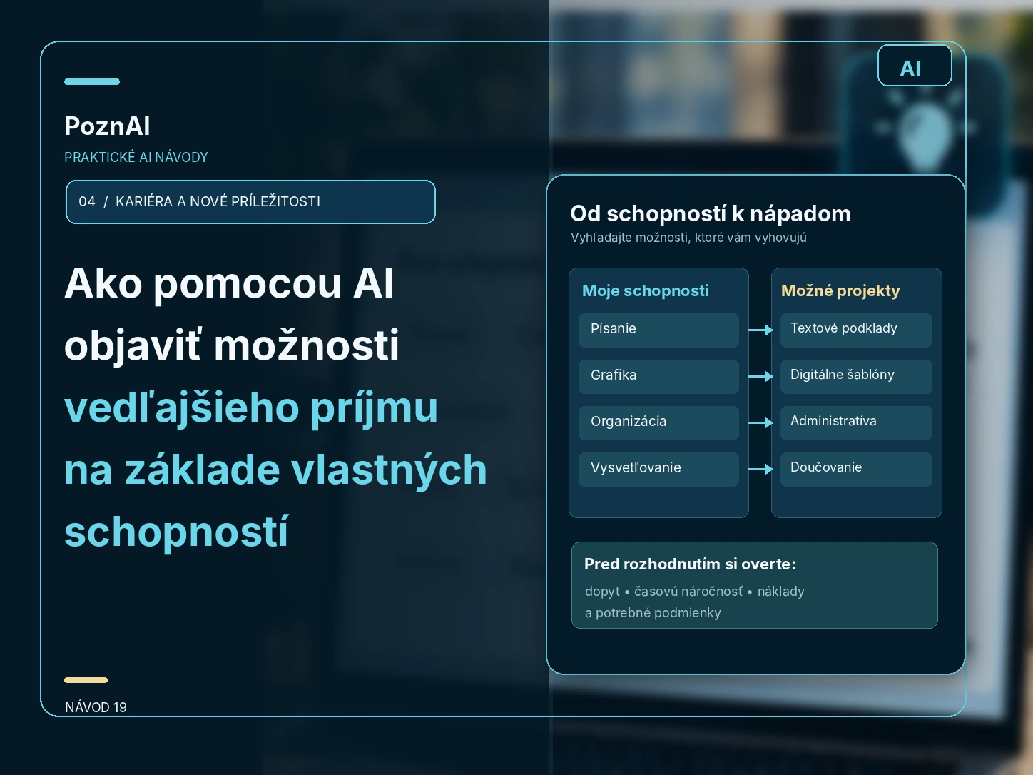 Ako pomocou AI nájsť možnosti vedľajšieho príjmu a premeniť vlastné schopnosti na platenú službu