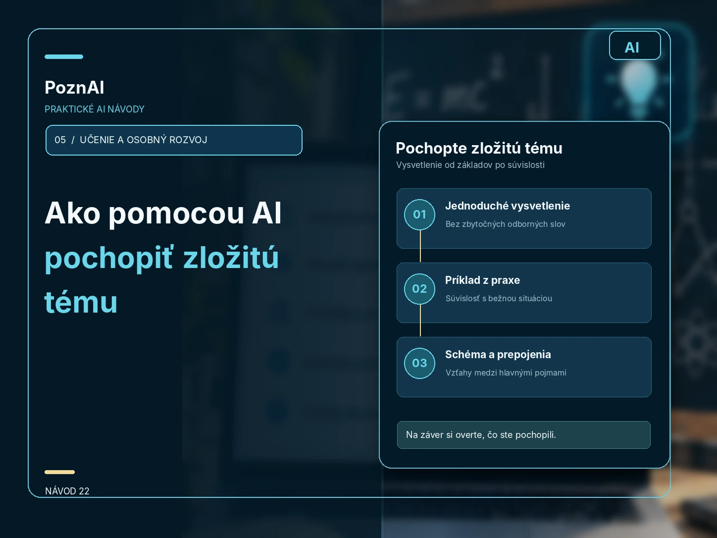 Ako pomocou AI pochopiť zložitú tému: od prvého vysvetlenia až po skutočné porozumenie